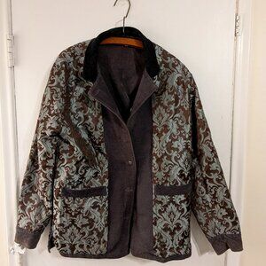 Betabrand Gray Reversible Smoking Jacket